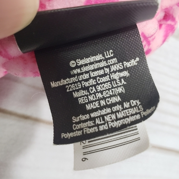 Rare Skelanimals Plush Kit Kat Floral Pattern Stuffed Doll 7 Pink White 7 Inch - Picture 11 of 13